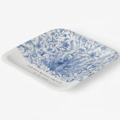 ブルークラスウォーターカラーピーコックフローラブライダルシャワー ペーパープレート (傾斜あり)