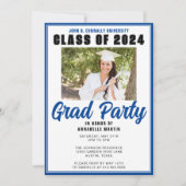 ブルークラス2025写真卒業モダンパーティー 招待状 (正面)