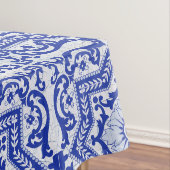 ブルークラックドセラミックスタイルアズレホヴィンテージ テーブルクロス (インサイチュ)