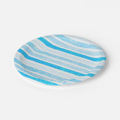 ブルークラックレストライプの紙スモールケーキ紙プレート ペーパープレート (アングル)