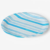 ブルークラックレストライプの紙ラージ紙プレート ペーパープレート (アングル)