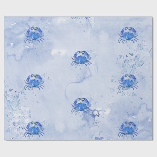 ブルークラブの水彩画 ラッピングペーパー (フラット)