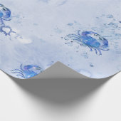 ブルークラブの水彩画 ラッピングペーパー (角)