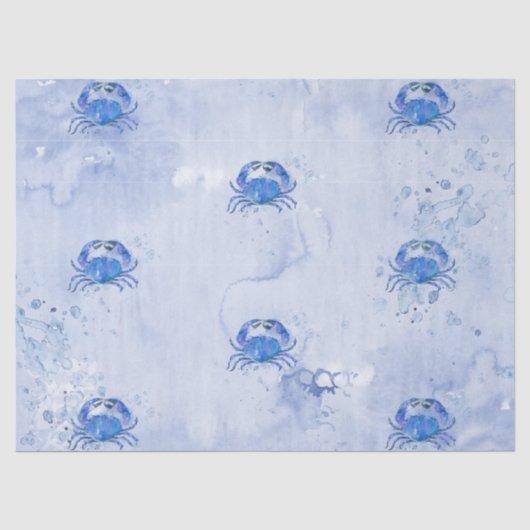 ブルークラブの水彩画 薄葉紙 (正面)