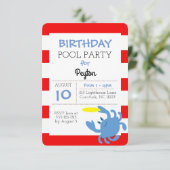 ブルークラブの海の夏パーティー招待状 招待状 (スタンド正面)