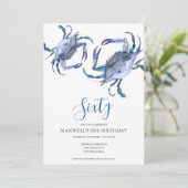 ブルークラブ・ボイル 60歳の誕生日招待状 | QRコード付き 招待状 (スタンド正面)