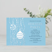 ブルークリエレガントスマスパーティー企業のホリデイ 箔招待状 (立ち正面)