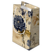 ブルークリエレガントーム花柄 スモールペーパーバッグ (裏面アングル)