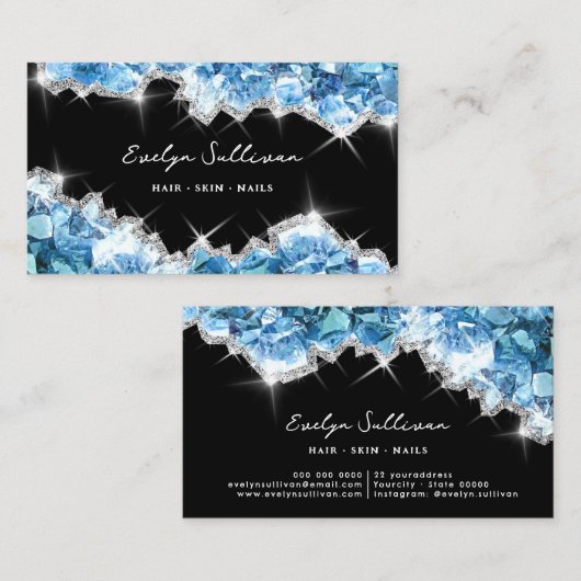 ブルークリスタルジオードビジネスカード 名刺 (正面/裏面)