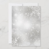 ブルークリスタルスノーフレーククリスマスパーティー招待状 招待状 (裏面)