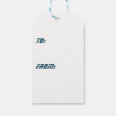 ブルークリスタルスノーフレーククリスマスラベル ギフトタグ (裏面)