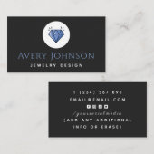 ブルークリスタルダイヤモンドジュエリーデザインソーシャルメディア 名刺 (正面/裏面)