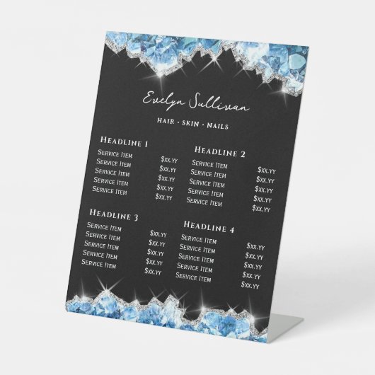 ブルークリスタル価格表 台座サイン (正面)