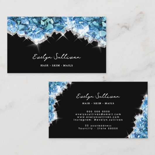 ブルークリスタル名刺 名刺 (正面/裏面)