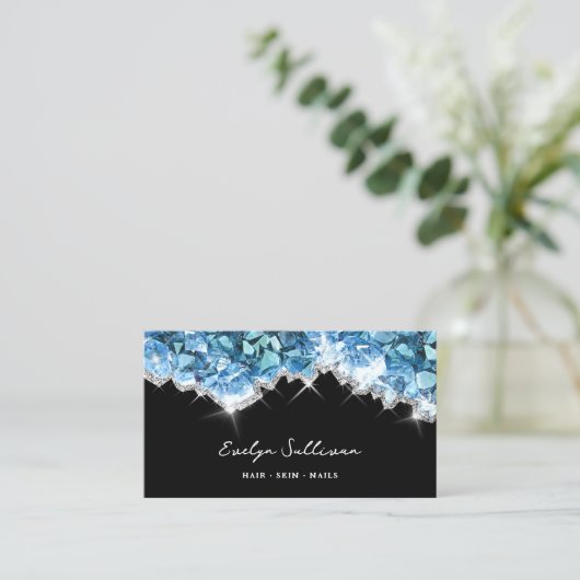 ブルークリスタル名刺 名刺 (スタンド正面)