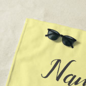 ブルークリスタル&金ゴールドルックイエローパーソナライズされた ビーチタオル (インサイチュ)