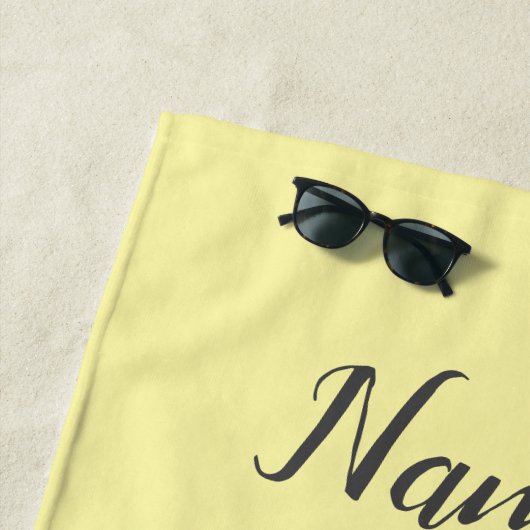 ブルークリスタル&金ゴールドルックイエローパーソナライズされた ビーチタオル (インサイチュ)