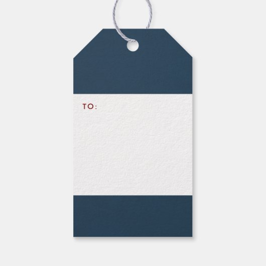 ブルークリスチャンクリスマスバースタイポグラフィホリデー ギフトタグ (裏面)