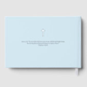 ブルークリスチャンクロス男の赤ちゃんバプテスマカスタムス ゲストブック (裏面)