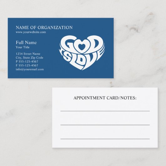 ブルークリスチャン教会の牧師 | 宗教省 予約カード (正面/裏面)