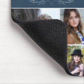 ブルークリスチャン聖句の卒業式4写真コラージュ マウスパッド (コーナー)