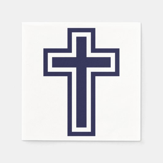 ブルークリスチャン違うクロス スタンダードカクテルナプキン (正面)