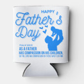 ブルークリスチャン・ハッピー・ファーザー・デー詩篇103:13 缶クーラー (正面)