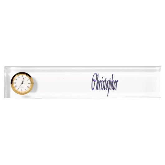 ブルークリストファー名ロゴ、 デスクネームプレート (正面)