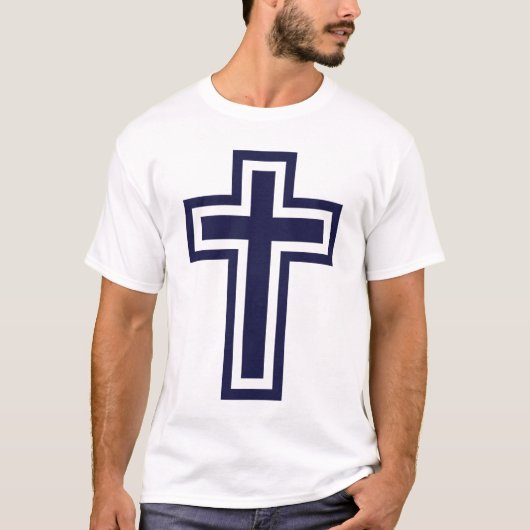 ブルークリスト教の十字架のバリエーション Tシャツ (正面)