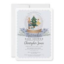 ブルークリスマスくるみ割り子の男の子のシャワー招待状