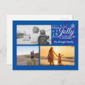 ブルークリスマスすてきのスノーフレーク写真はがき シーズンポストカード (正面/裏面)