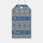 ブルークリスマスとホワイトクリスマスプレゼントのようなスノーフレークラベル ギフトタグ (裏面)