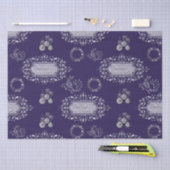 ブルークリスマスに銀色のクリスマスデコレーション 薄葉紙 (クラフト)