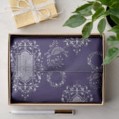 ブルークリスマスに銀色のクリスマスデコレーション 薄葉紙 (ギフト)