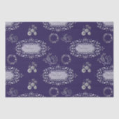 ブルークリスマスに銀色のクリスマスデコレーション 薄葉紙 (正面)