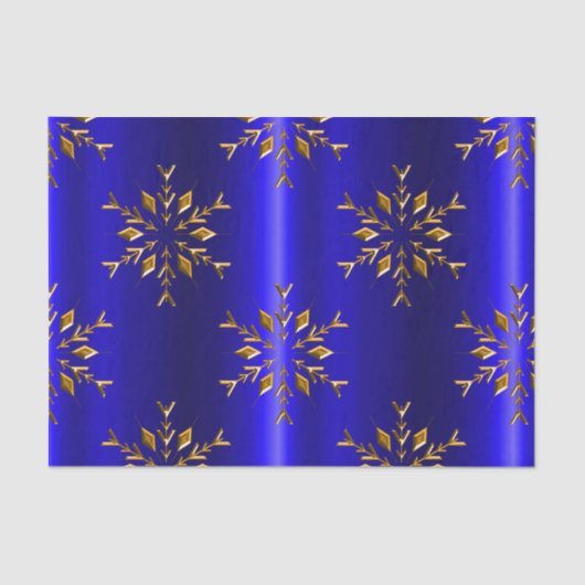 ブルークリスマスに黄金のスノーフレーク 薄葉紙 (正面)