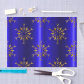 ブルークリスマスに黄金のスノーフレーク 薄葉紙 (クラフト)