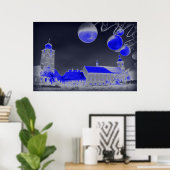 ブルークリスマスの夜 ポスター (ホームオフィス)