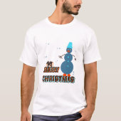 ブルークリスマスの雪だるま Tシャツ (正面)