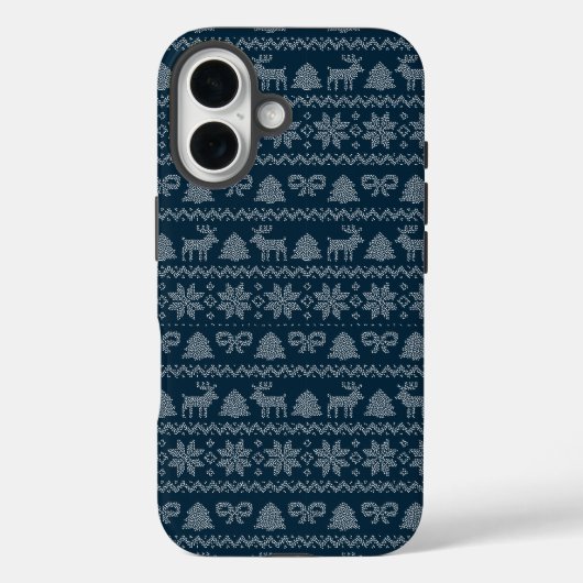 ブルークリスマスアップルiPhone 16ケース Case-Mate iPhoneケース (裏面)