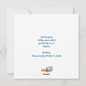 ブルークリスマスウィンターワンダーランドウォーターカラー シーズンカード (裏面)