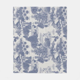 ブルークリスマスウィンターワンダーランド フリースブランケット