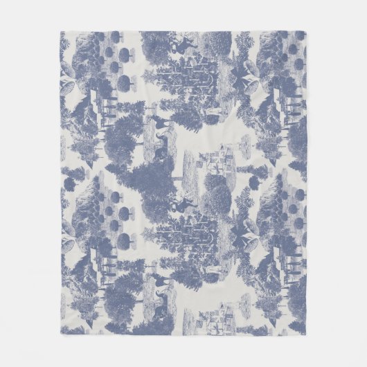 ブルークリスマスウィンターワンダーランド フリースブランケット (正面)