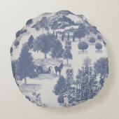 ブルークリスマスウィンターワンダーランド ラウンドクッション (裏面)