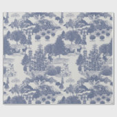 ブルークリスマスウィンターワンダーランド ラッピングペーパー (フラット)