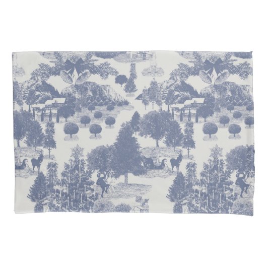 ブルークリスマスウィンターワンダーランド 枕カバー (正面)