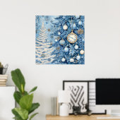 ブルークリスマスエフェメラポスター ポスター (ホームオフィス)