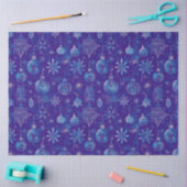 ブルークリスマスオーナメントクリスマス 薄葉紙 (クラフト)