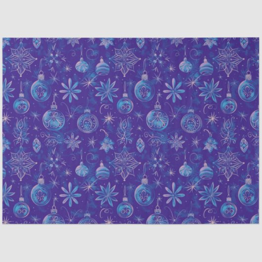 ブルークリスマスオーナメントクリスマス 薄葉紙 (正面)