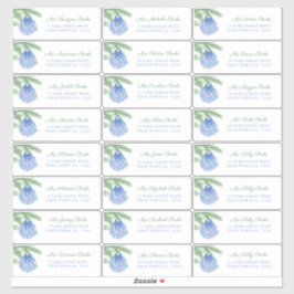 ブルークリスマスオーナメントゲスト住所 シール